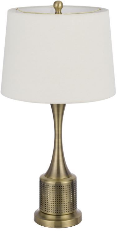 Cal® Lighting & Accessories 2-Piece Toccoa Antique Brass/White Table Lamp Set-1