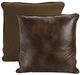 HiEnd Accents Brown Faux Leather Euro Pillow-2