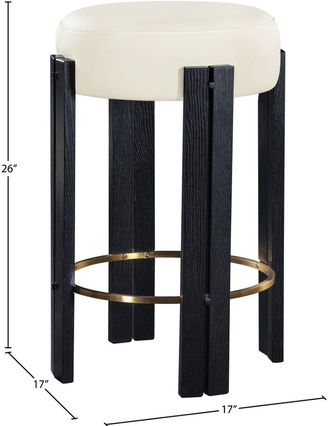 Meridian Furniture Harrison Cream/Black Counter Stool-2