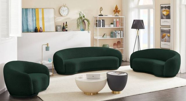 Meridian Furniture Hyde Green Boucle Fabric Sofa-3