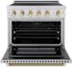 ZLINE Autograph Edition Paramount 36" Stainless Steel Pro Style Induction Range with Polished Gold Helix Handle and Accents-1
