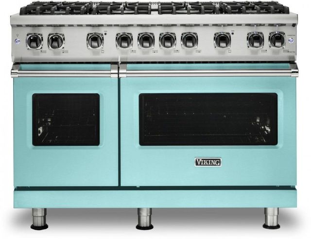 Viking® 5 Series 48" Bywater Blue Pro Style Liquid Propane Range-0