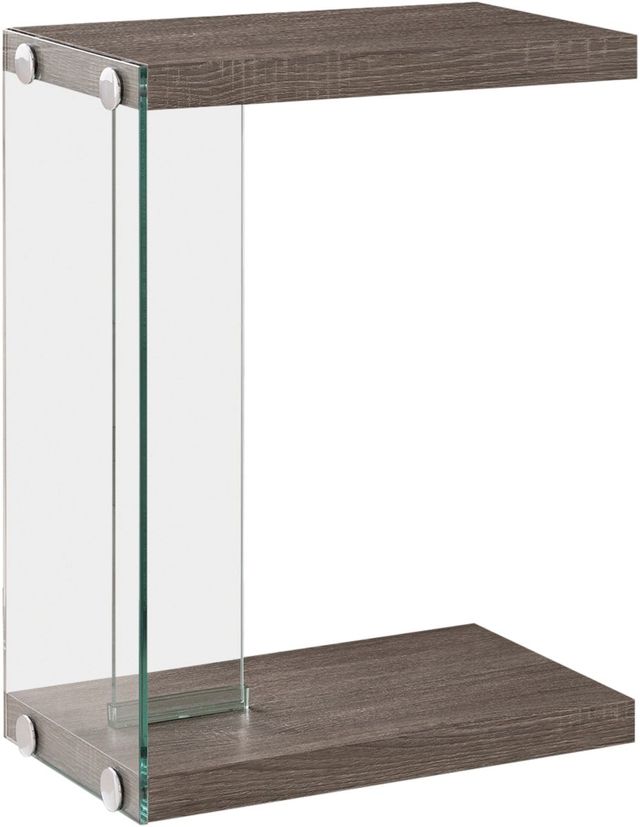 Coaster® Colby Weathered Grey Accent Table with Clear Glass Support