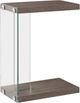 Coaster® Colby Weathered Grey Accent Table with Clear Glass Support-0