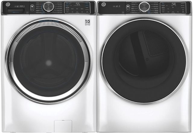 GE White Front Load Laundry Pair -0