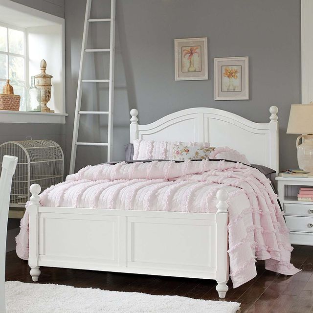 HH2 Home Lake House Payton White Full Arch Poster Bed-1