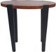 A & B Home Walnut Small Oval Table with Black Legs-1
