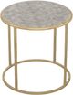 Vanguard® Furniture Villa White Capiz Round End Table with Champagne Leaf Base-0