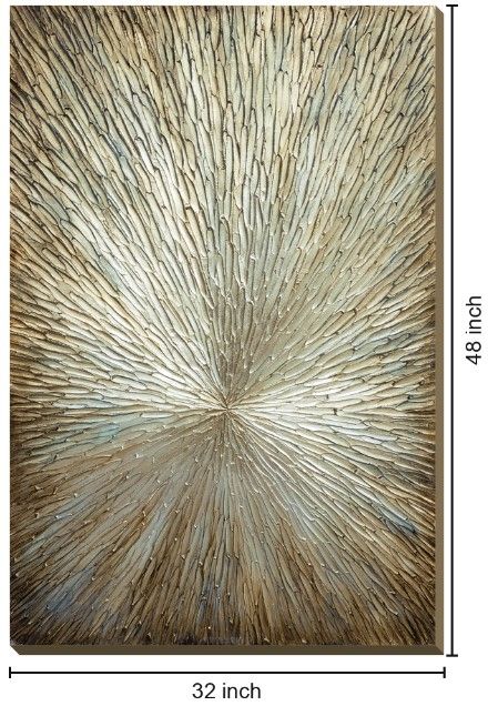 Classy Living Golden Solar Eruption Textured Wall Art-2