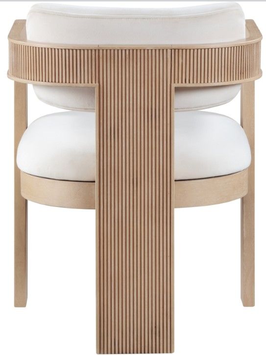 Meridian Furniture Sacha Cream/Natural Velvet Upholstered Dining Chair-3