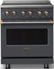 Viking® 5 Series 30" Cast Black Pro Style Electric Range with Brushed Brass Trim-0