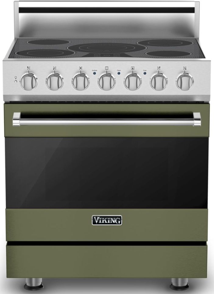 Viking® 3 Series 30" Cypress Green Freestanding Electric Range