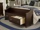 Vaughan-Bassett Laurel Tobacco King Poster Bed With Storage Bench-3