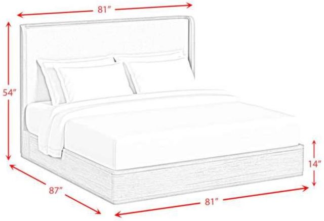 Elements International Rosalie Black/Gray Upholstered King Panel Bed-2