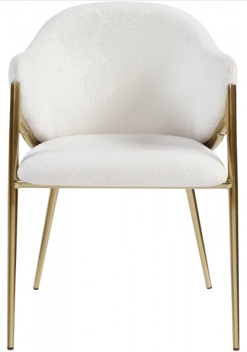 Meridian Furniture Nial Cream/Brushed Brass Dining Chair-1