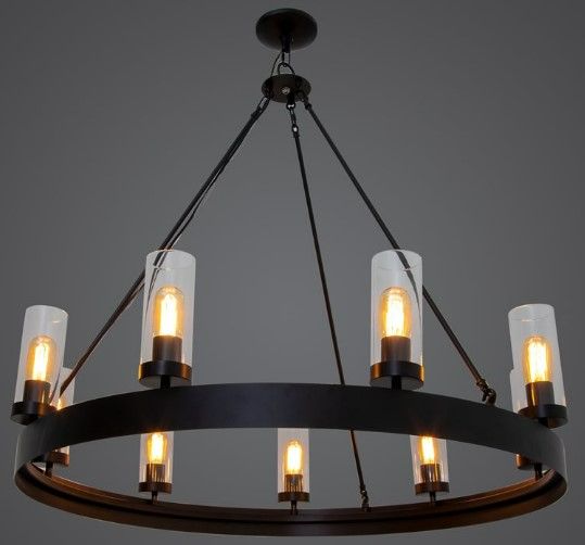 YHD Black 9-Light Chandelier-2