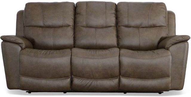 Flexsteel® Cade Brown Power Reclining Sofa with Power Headrests and Lumbar-1