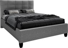 Lit double rembourré personnalisable à sommier avec pied de lit woodland de Beaudoin Heaven