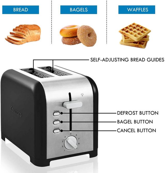 Kenmore® 2 Slice Black and Stainless Steel Toaster-4