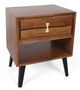 A & B Home Asther Natural Bedside Table with Drawer and Shelf-0