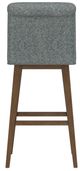 HH2 Home Uniquely Yours Graphite/Medium Brown Tufted Adjustable Swivel Stool-3