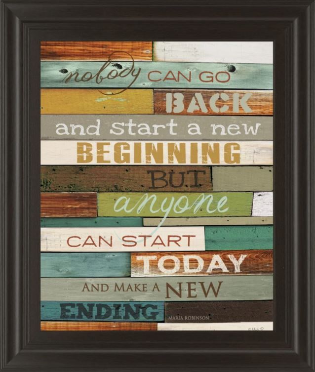 Classy Art Make a New Ending by Marla Rae Motivational Framed Print Wall Art-0