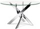 Korson Furniture Ellis Glass Top Round Dining Table with Chrome Legs-0