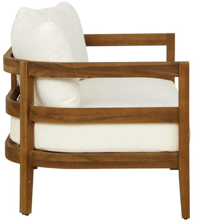 Linon Surfside 2-Piece Beige/Brown Acacia/Fabric Outdoor Conversation Set-3