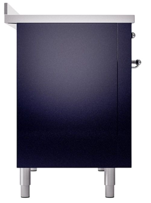 Ilve® Nostalgie II Noblesse 48'' Midnight Blue Pro Style Induction Range with Chrome Trim-2