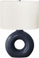 Monarch Specialties Inc. Blue Ceramic Table Lamp with Ivory Shade-0
