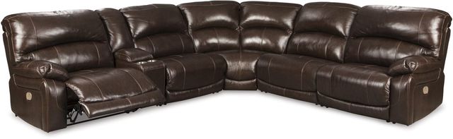 Signature Design by Ashley® Hallstrung 6-Piece Chocolate Power Reclining Sectional-0