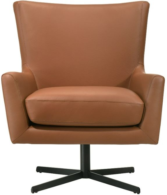 New Classic® Home Furnishings Acadia Terracotta Leather Swivel Chair-1