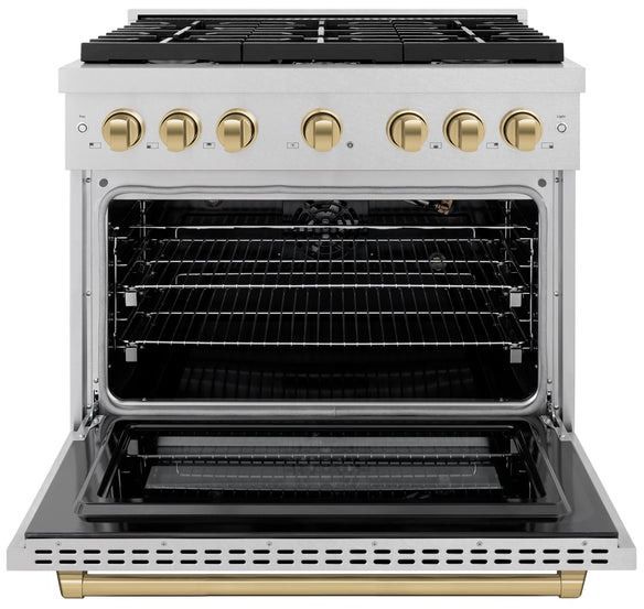 ZLINE Autograph Edition 36" Satin Stainless Steel Pro Style Gas Range-1
