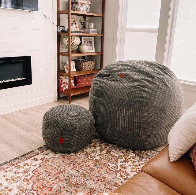 CordaRoy's® Original Gray Terry Corduroy Full Bean Bag Chair-3