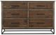 International Furniture Direct Natural Teca Brown 6-Drawer Dresser-1