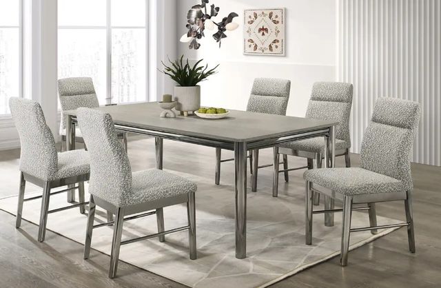 New Classic® Home Furnishings Lennox 5-Piece Gray/Metallic Silver Dining Table Set-1