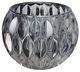A & B Home Smoked Gray Round Candle Holder with Embossed Pattern-0