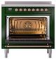 Ilve® Nostalgie II Noblesse 36'' Emerald Green Pro Style Induction Range with Copper Trim-2