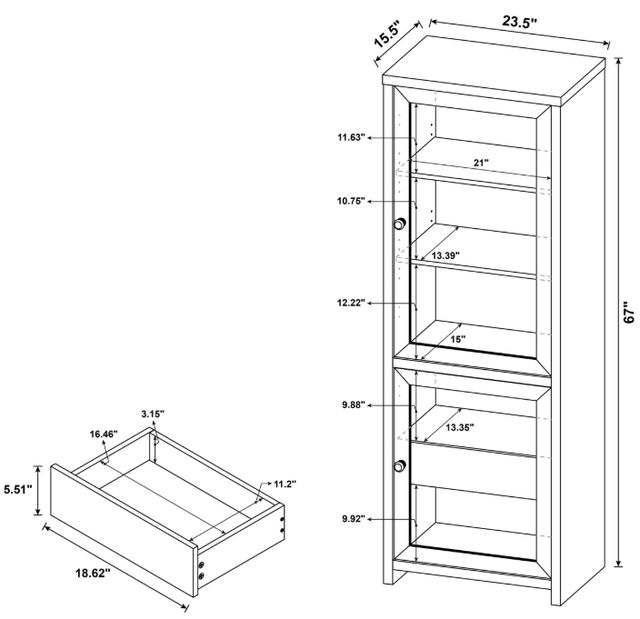 Coaster® Denison Black Media Tower Cabinet-2