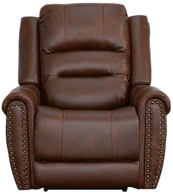 Flexsteel® Oscar Brown Power Recliner with Power Headrest and Lumbar-2