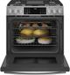 GE Profile™ 30" Fingerprint Resistant Stainless Steel Slide-In Dual Fuel Range-2