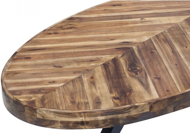 Moe's Home Collection Parq Amber Oval Coffee Table with Black Metal Base-3