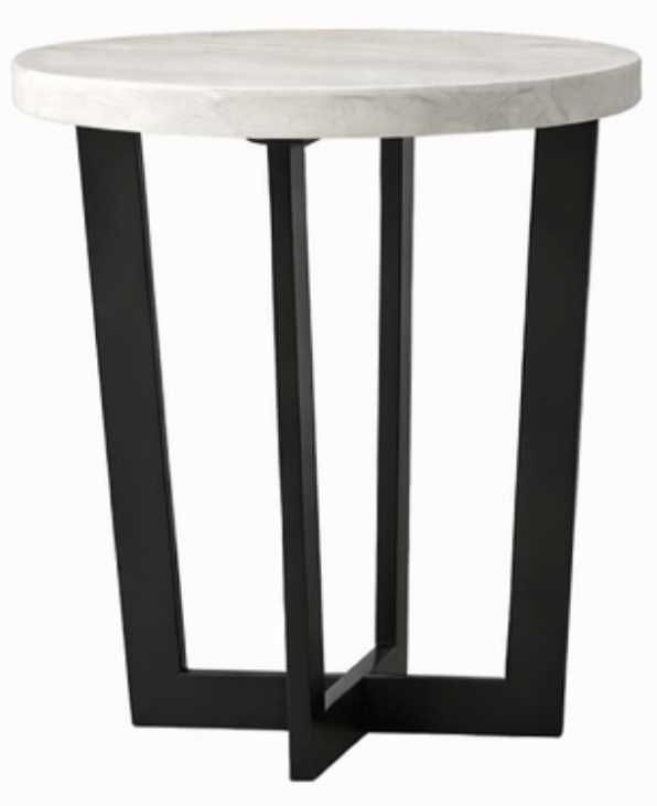 Liberty Furniture Pierce White End Table with Black Base-0