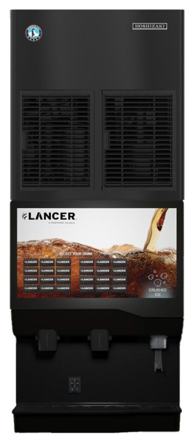 Hoshizaki Cubelet 22" 821 lb. Stainless Steel Remote-Cooled Ice Machine with Black Front Panel-3