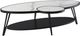Armen Living Banks White Top Wide Coffee Table with Black Base-0