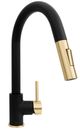 ZLINE Autograph Edition Champagne Bronze/Matte Black Gemini Pull Down Single Handle Kitchen Faucet-0