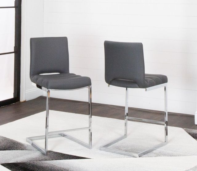Cramco Dana Charcoal Gray/Chrome Counter Stool-2