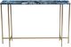 Moe's Home Collection Agate Blue Stone Top Console Table with Brass Iron Frame-1