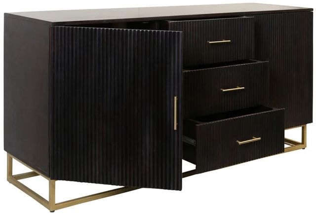 Stylecraft Ebony Stain and Gold Sideboard-1