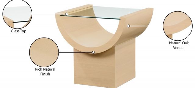 Meridian Furniture Beverwil Glass Top End Table with Natural Base-3